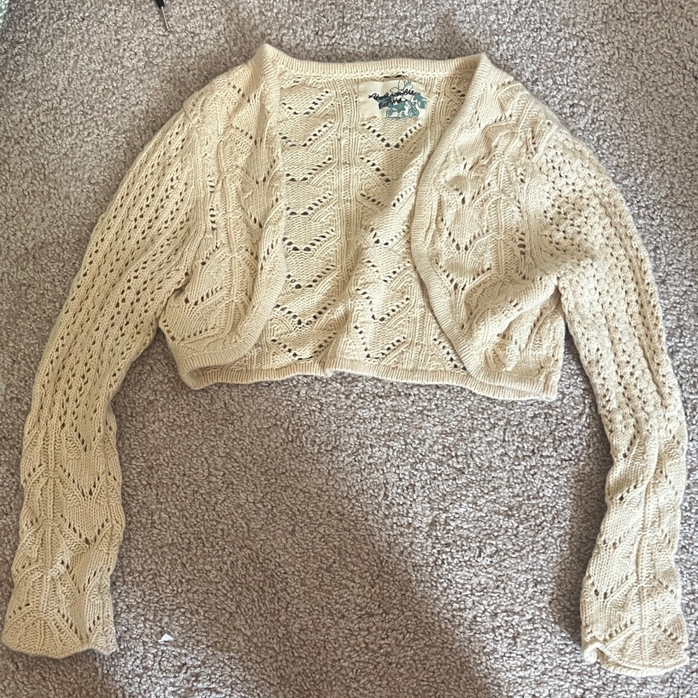 Vintage Y2K Abercrombie & Fitch Beige Knit Women's Shrug